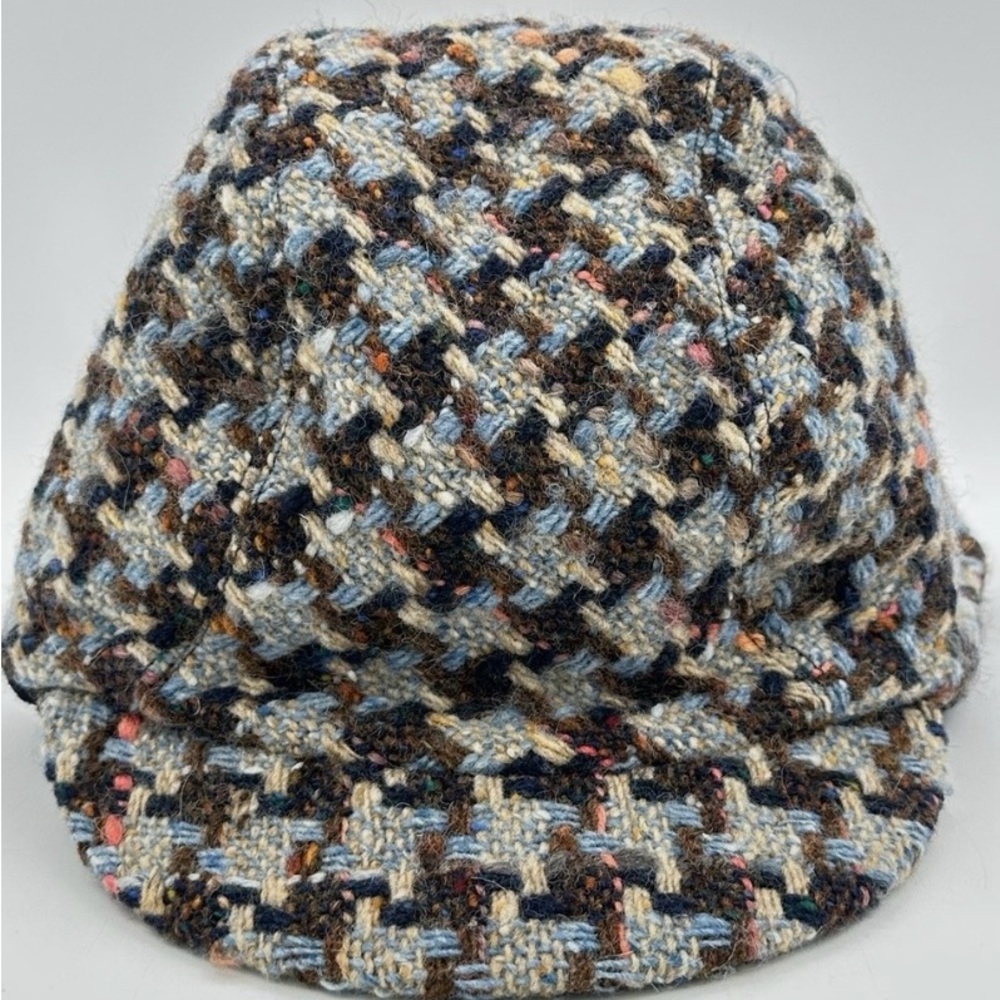 Tracy Watts New York Tweed Woven cap with ear flaps and Snap Closure cap